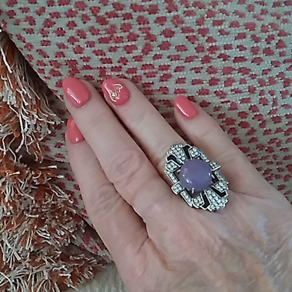 Joy Art Deco Jade Ring